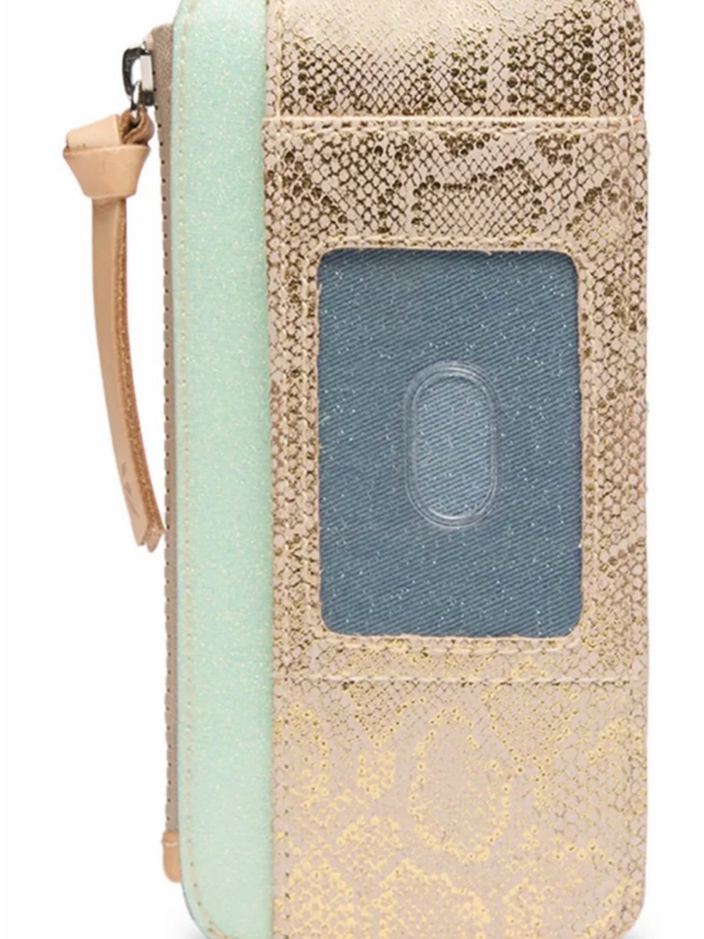Consuela Leah Midtown Gold Python Print Crossbody Bag & matching card organizer - Picture 5 of 14